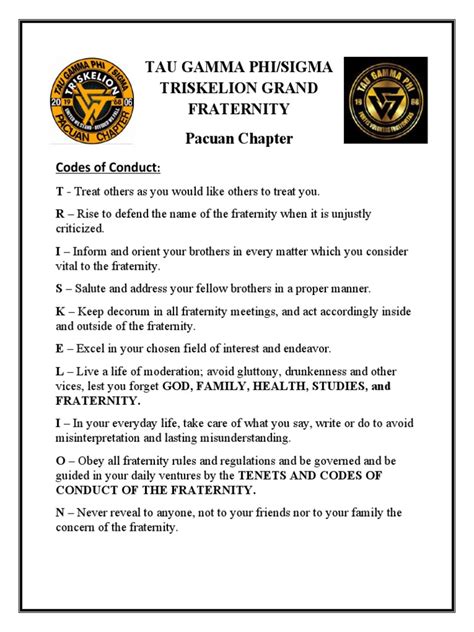 777 tau gamma phi|TENETS & Codes of Conduct .